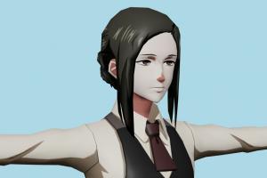 Kaya Irimi Tokyo-Ghoul, female, woman, people, human, xna, characters, rigged